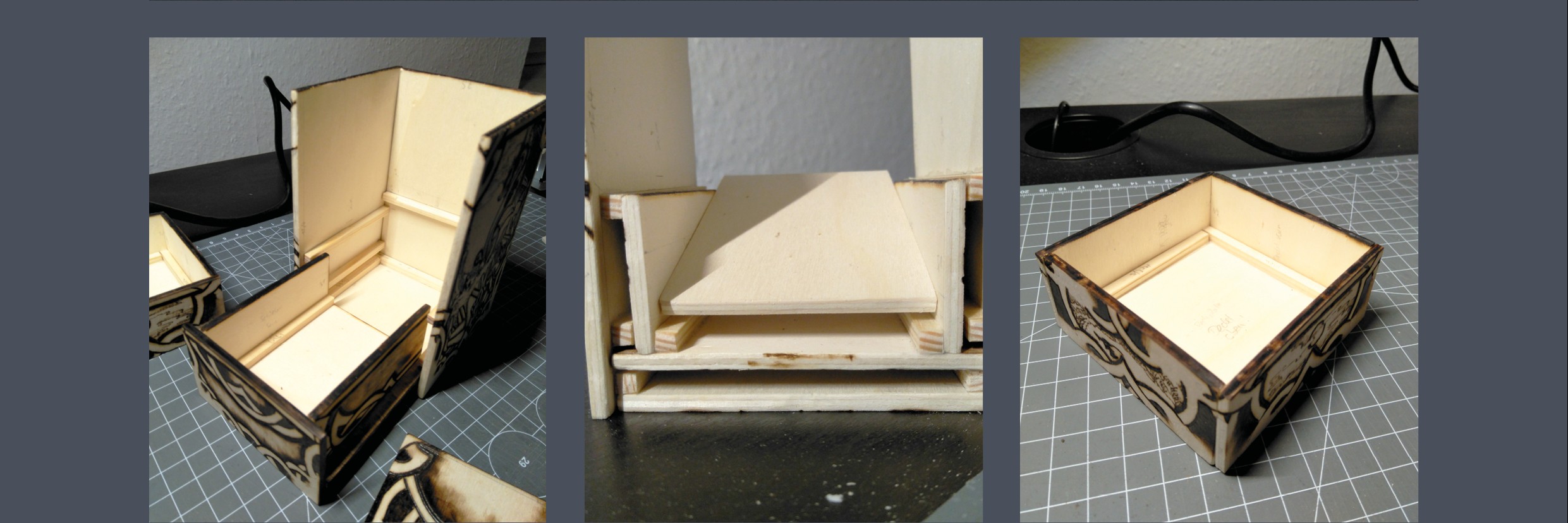 Würfelbox Zusammenbau Schublade, Deckel und Box