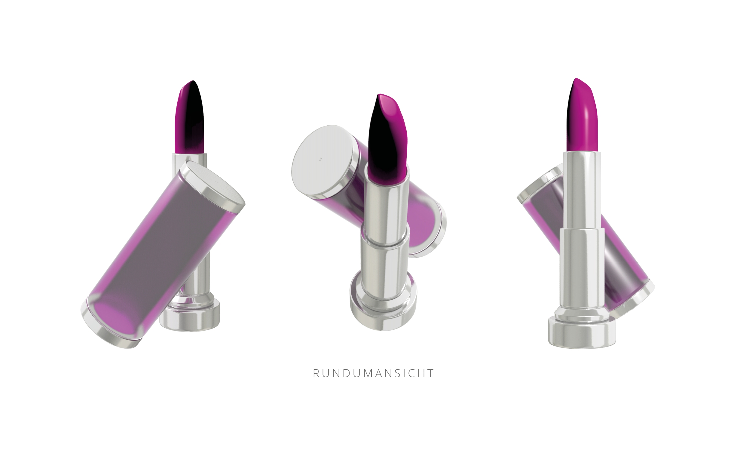 Lippenstift 3D Konstruktion Turnaround