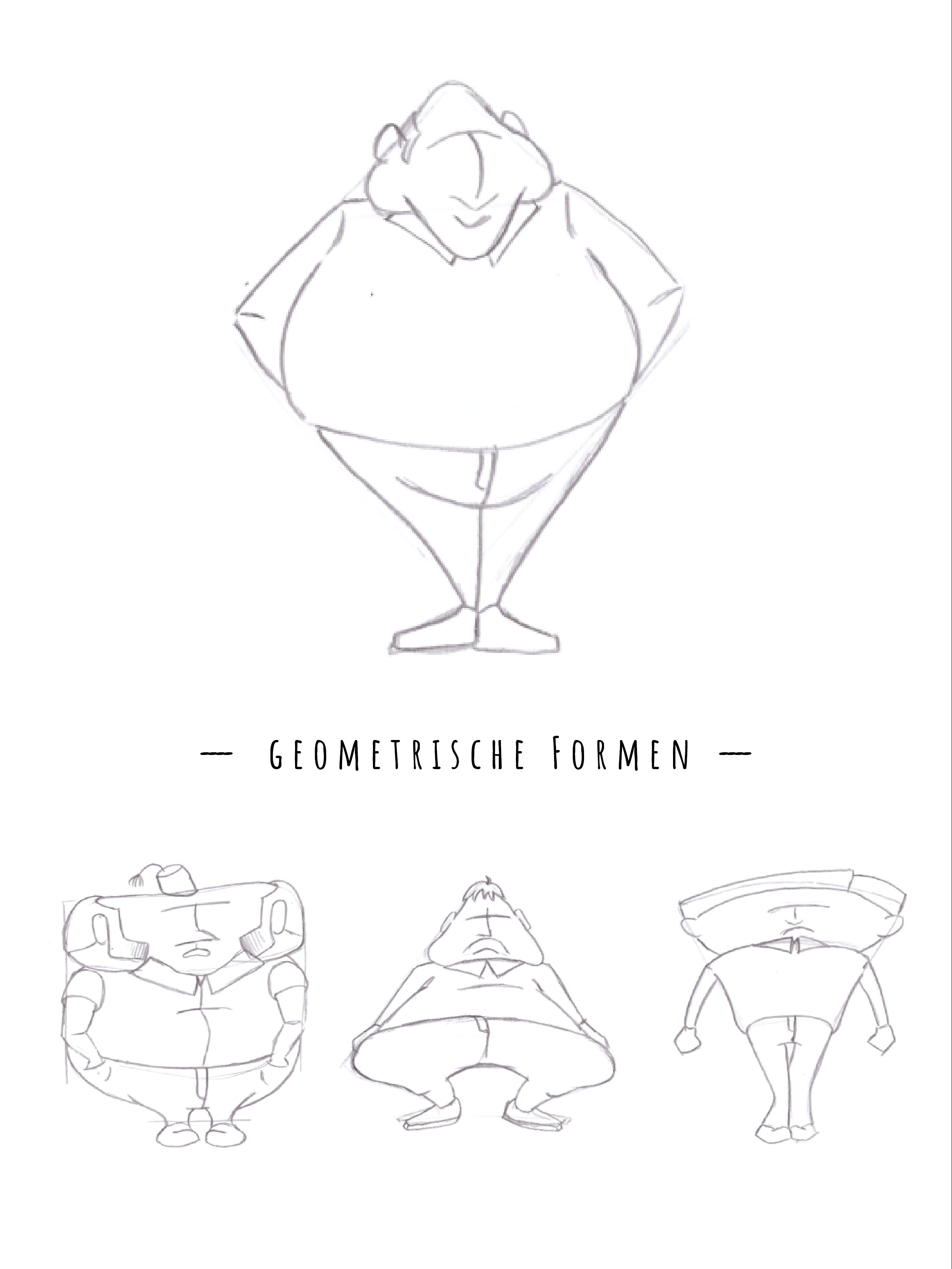 Charakterdesign Übungen geometrische Körperformen