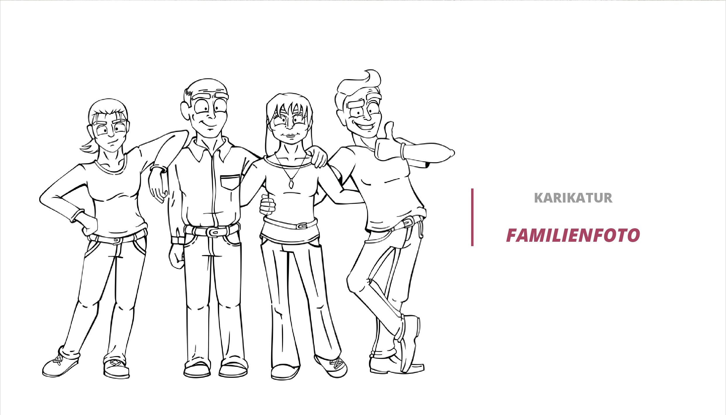 Comic Arbeiten Familienfoto
