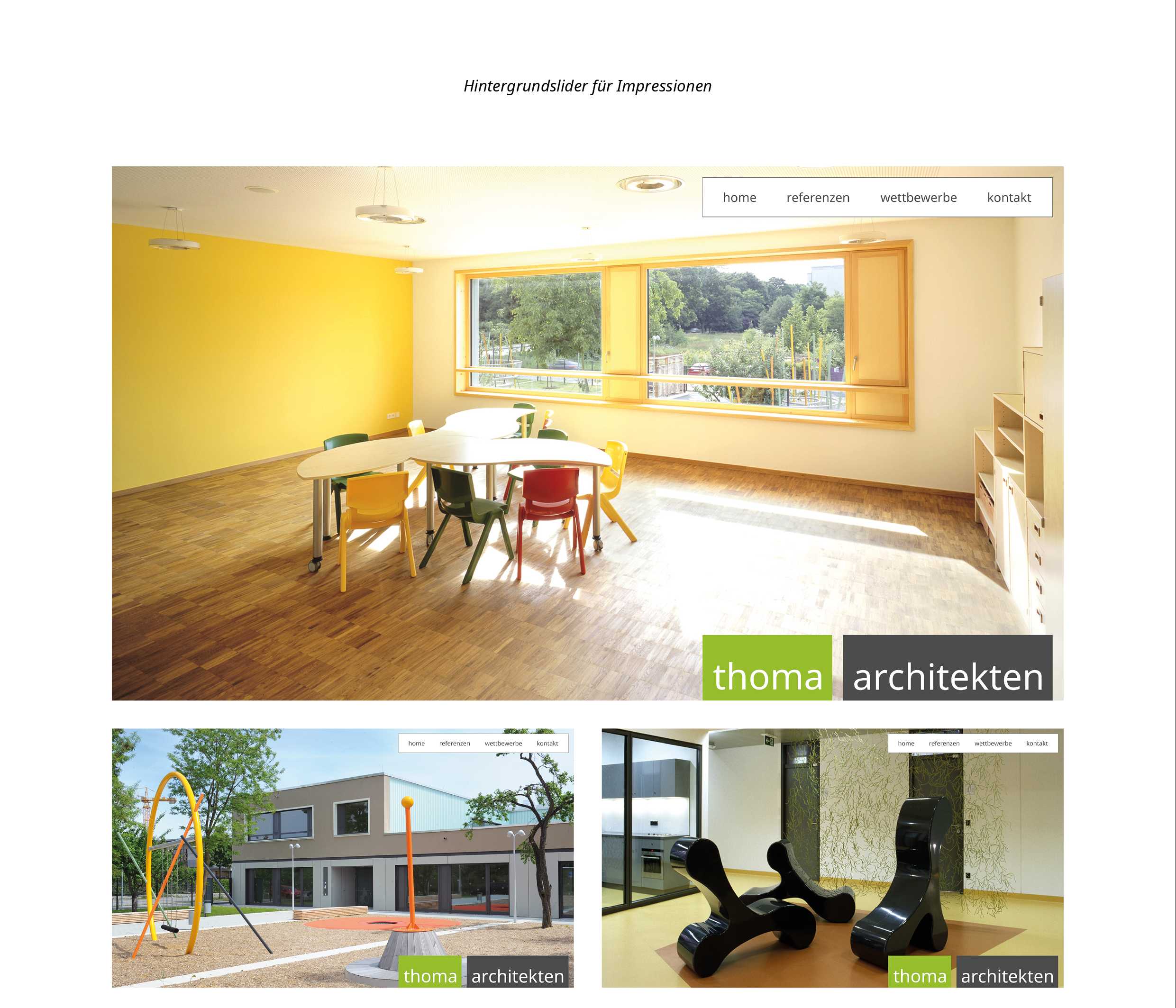 thoma architekten Website Re-Design Startseite